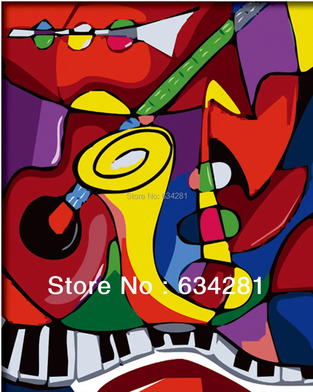DIY Paint by Number Kits,Musical Instruments Picasso,40x50cm Free