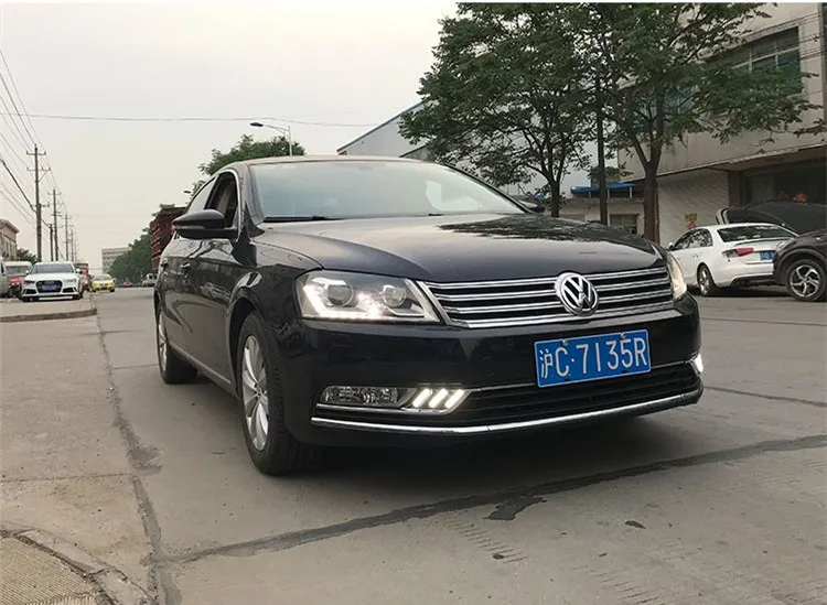 Osmrk led drl Дневной ходовой светильник для Volkswagen Passat b7 с движущимися желтыми поворотниками и синим ночным ходовым светильник
