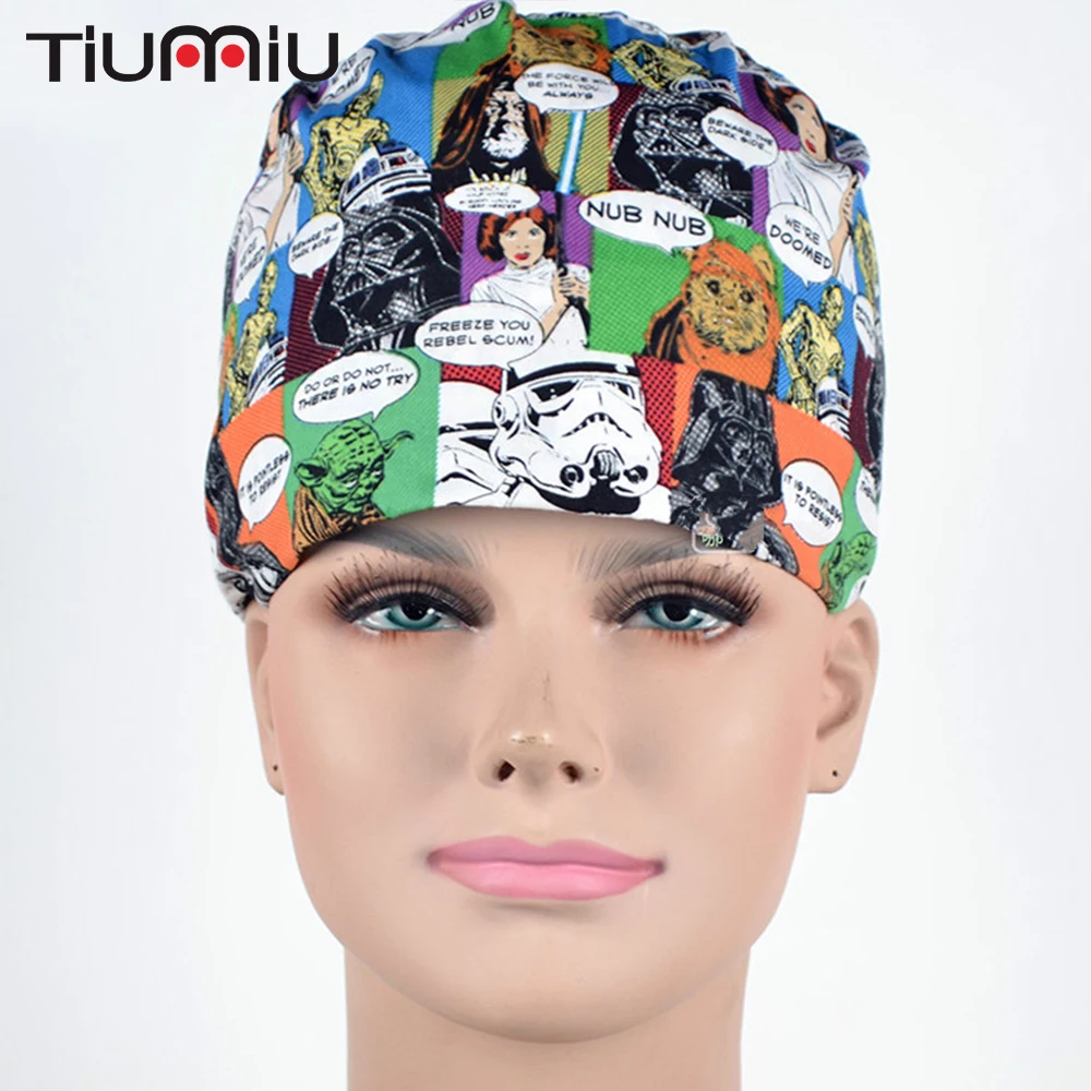 

2019 Doctor Breathable High Quality Star Cool Medical Caps Scrubs War Cosmetic Surgical Hat Nurse Woman Man Pet Hospital Dentist