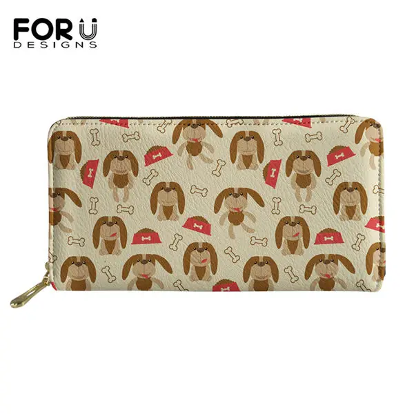 FORUDESIGNS/Длинный кошелек с рисунками животных для девочек, для женщин, кошелек для монет, держатели, милые собаки, искусственная кожа, для путешествий, для паспорта, карманы - Цвет: CDLJ0089Z21