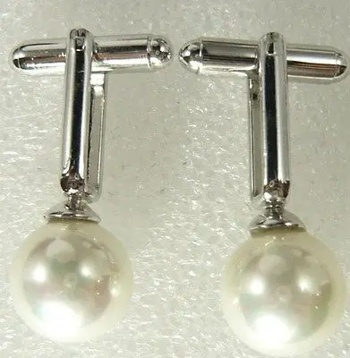 

Fine 12mm white shell pearl bead Cufflinks
