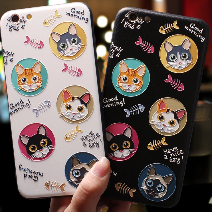 

3D Print Emboss Cartoon Phone Case For iPhone X 5 5S Soft TPU Back Cover For iPhone XS Max 6 6S 7 8 Plus Case For iPhone XR Case