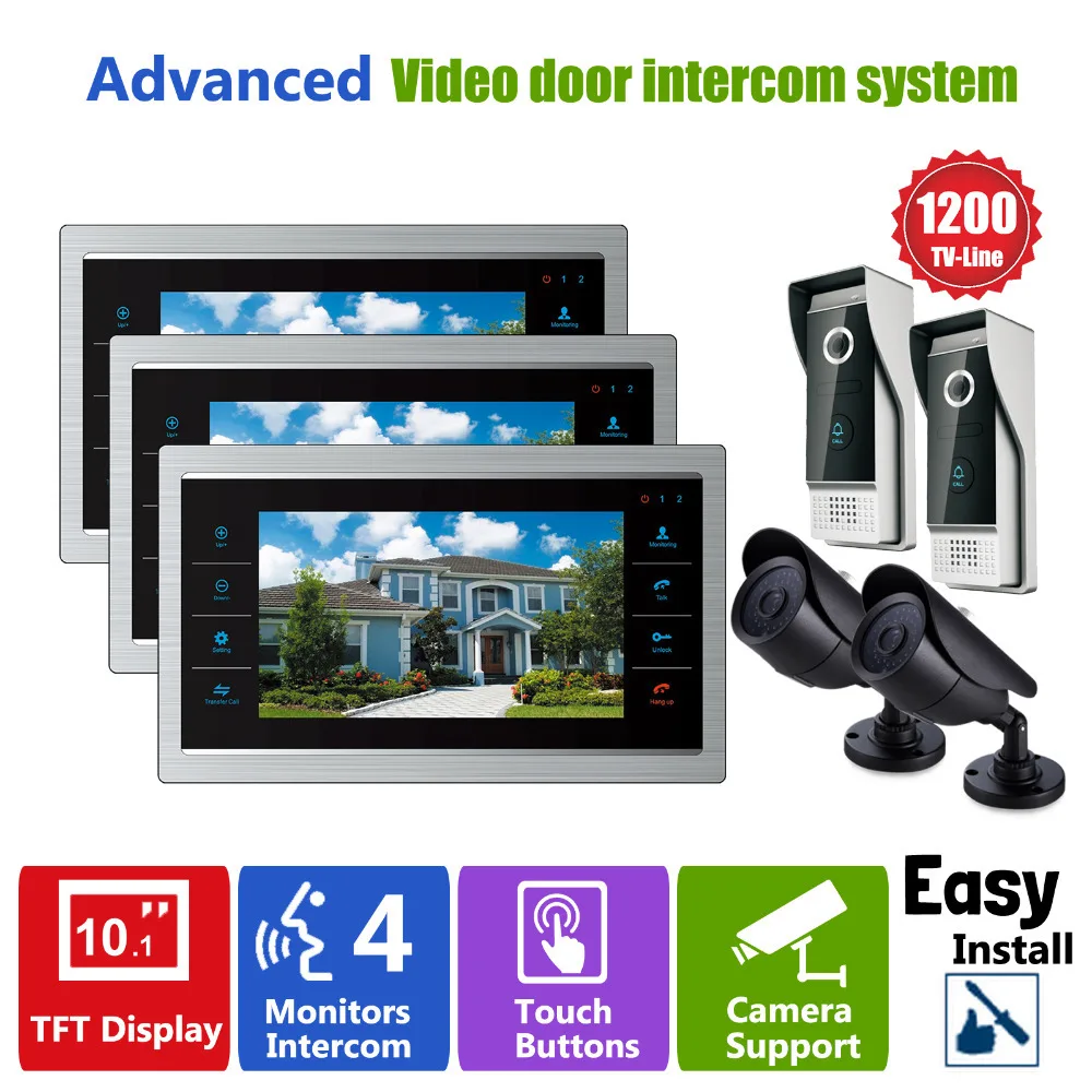 

Homefong Door Video Camera Video Doorbell System with Camera 3.6MM Lens Security 1200TVL 3V2V2 Home Apartment Entry Kit