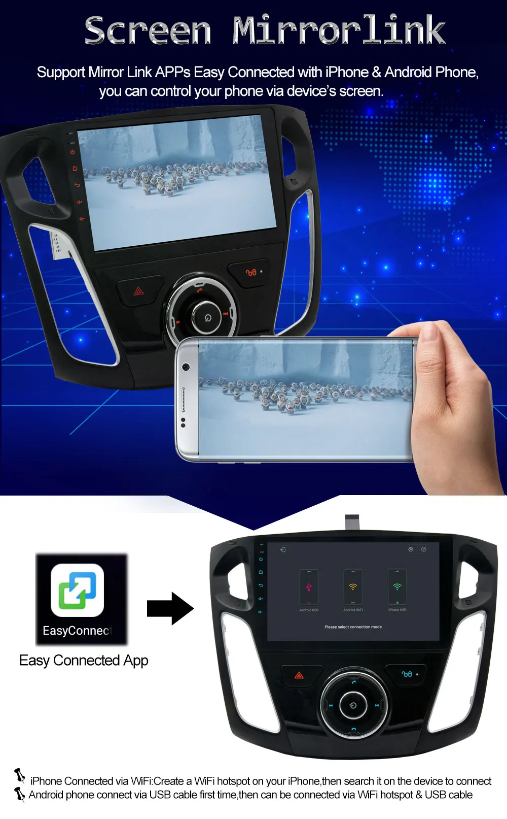 Discount 9 inch 1024*600 4GB RAM Octa Core Android 8.0 Car DVD Multimedia For Ford Focus 3 2012-2015 Car Radio Bluetooth GPS Navigation 14