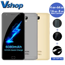 Оригинальный Oukitel K6000 плюс 4 г мобильные телефоны android 7.0 4 ГБ ОЗУ 64 ГБ ROM 1080 P 16.0MP камеры 5.5 дюймов Dual SIM сотовых телефонов