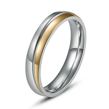 

4MM Simple Thin Fashion Gold Rings For Women 2019 Stainless Steel Wedding Rings Round Bands Ladies Jewelry Wholesale Best Gift