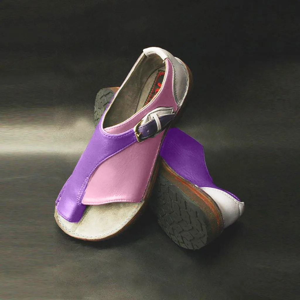 SAGACE Летние босоножки; женские летние пляжные сандалии; женские сандалии-гладиаторы с открытым носком; обувь на платформе; женская повседневная обувь; большие размеры - Цвет: Purple