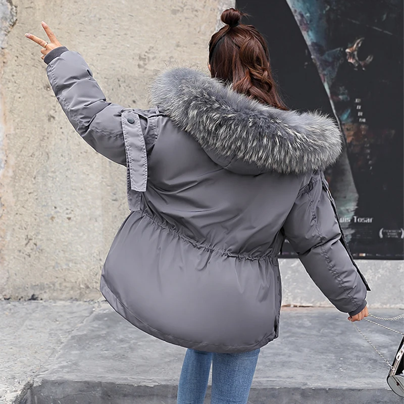 Pain Grand Green Rembourré New gris Artificielle Taille Outwear Beige army Collier D'hiver Mode De Style caramel Réglable Femelle Parka Coton Manteaux rouge Épais noir 2018 EpxCqw0C