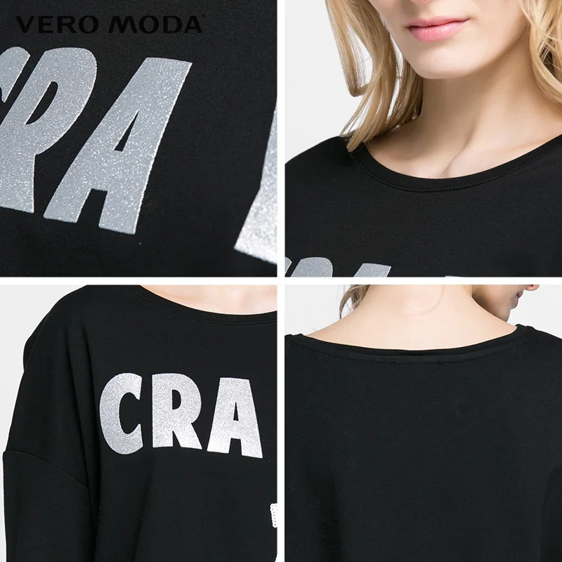 Vero Moda Бренд 2018 Новинка Женский Пуловер Свободный Фасон Короткий Женская Футболка