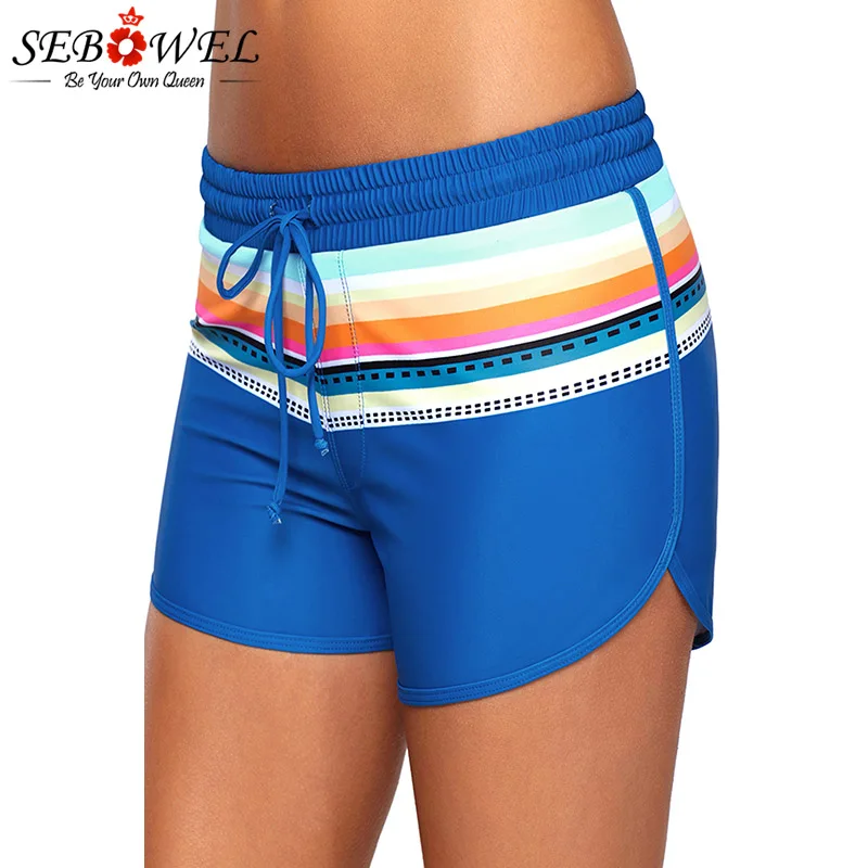 Striped-Print-Accent-Cobalt-Blue-Drawstring-Board-Shorts-LC410571-4-3 