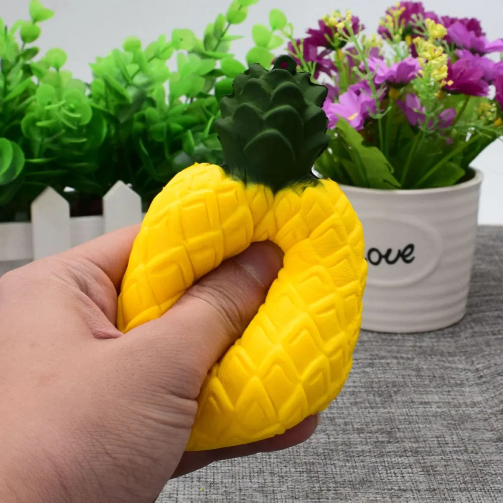 PU Pineapple Squishy Slow Rising Decompression Toys Easter Gift Phone Strap Collection Str