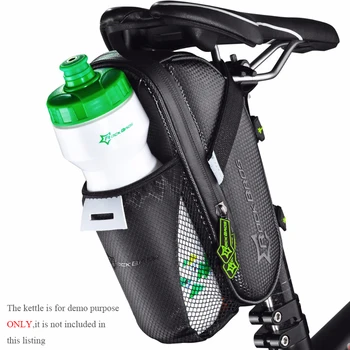 

ROCKBROS Seatpost Bag Carbon Microfiber Grain Waterproof Portable Cycling Tail Bag Kettle Pocket Quick Install Mountain Road