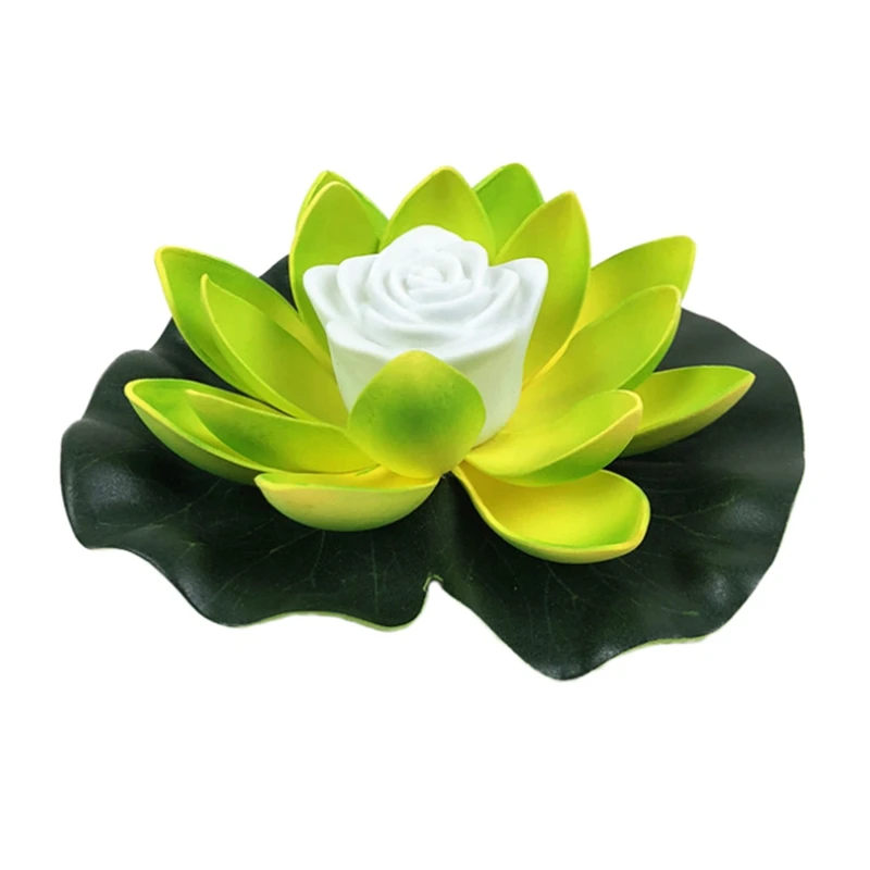 18-28cm Artifical Floating Lotus Solar Powered Night Light LED Energy Saving Lotus Lamp For Garden Pool Pond Fountain Decoration - Цвет: G