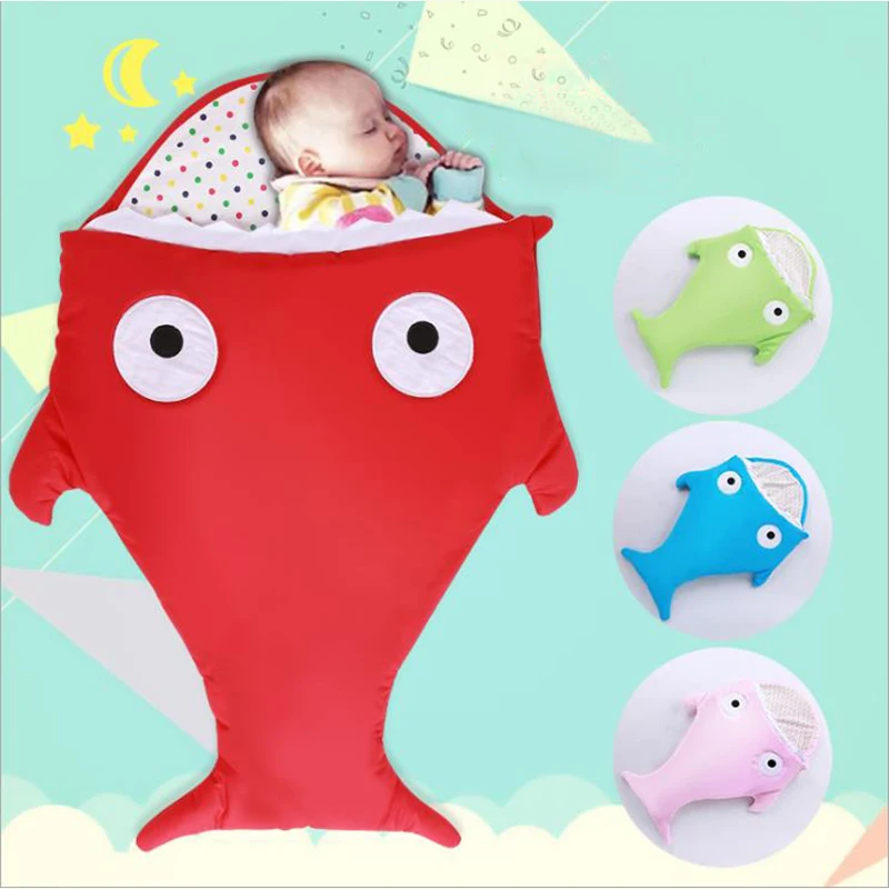 

LionBear cocoon baby envelope for newborn Cotton baby Sleeping Bag Soft Shark Cartoon Swaddle Baby Bedding Accessories Sleepsack