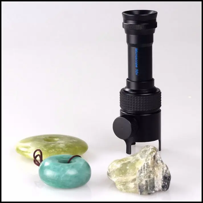 Portable Hand Held 50x Mini Pocket Microscope Illuminated Jadeite Jade