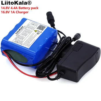 

LiitoKala 14.8V 4.4Ah 18650 li-iom battery pack night fishing lamp heater miner's lamp amplifier battery with BMS+16.8V Charger