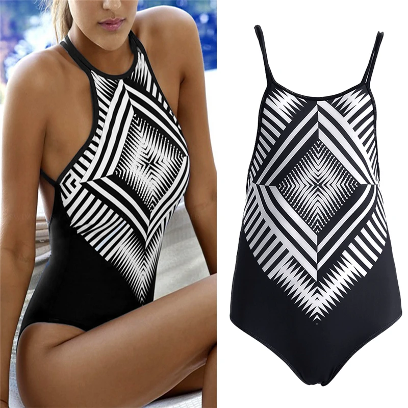 Sexy One piece Suit WomenSwims uit Print Swimw ear Bathing Push up