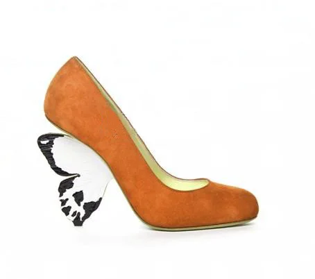 

Fashion high strange style heel with beautiful butterfly heel shoes for woman in spring and winter big size 35-41
