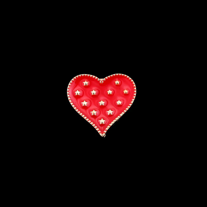 С принтом в виде героев мультиков и сердца, шпильки и броши; Милая теплая Розовый и красный цвет значок Love кнопки эмаль значки на рюкзак куртки сумки ткань аксессуары - Окраска металла: B000176-1877
