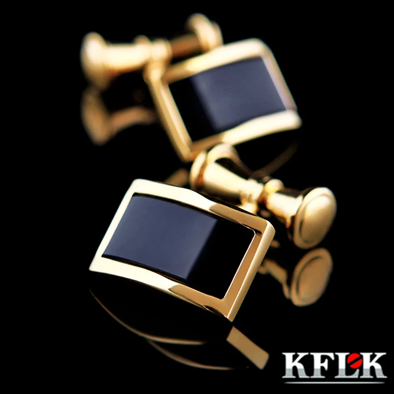 KFLK shirt cufflinks for mens Brand Gold color Chain Fashion Cuff links
