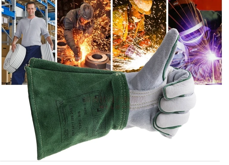 Luvas de Soldadura de Couro Luvas de Couro do Trabalho Grain Bisonte Tig Mig 4 Luvas de segurança