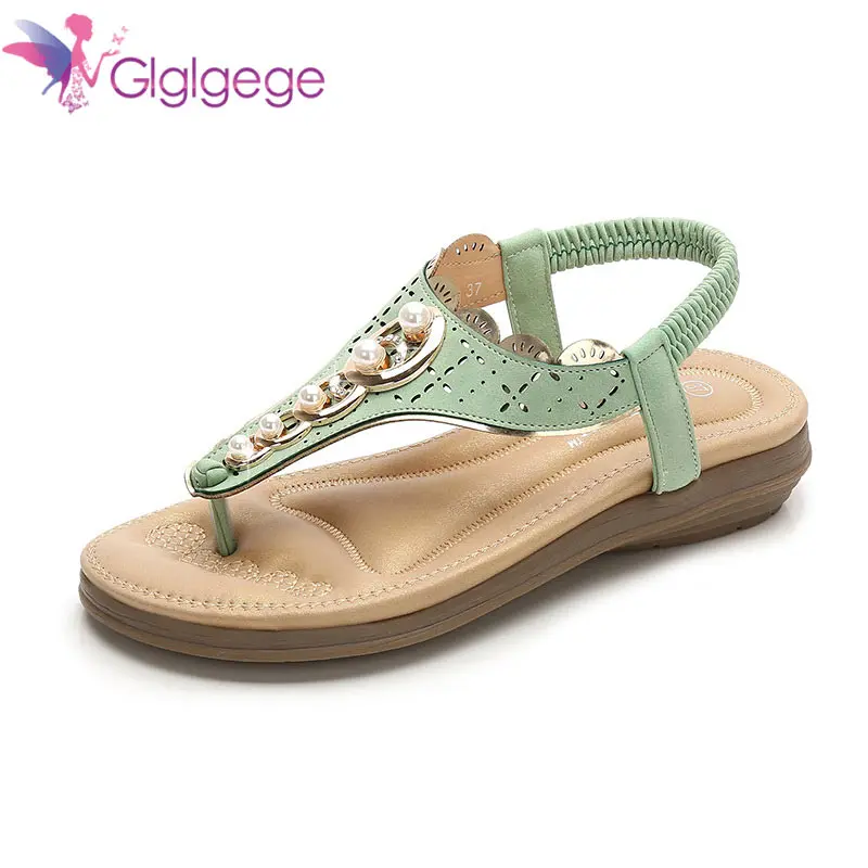 

Glglgege 2019 Plus Size Thong Sandals Summer Women Flip Flops Casual Beach Flat With Shoes Rome Style Female Sandal Low Heels
