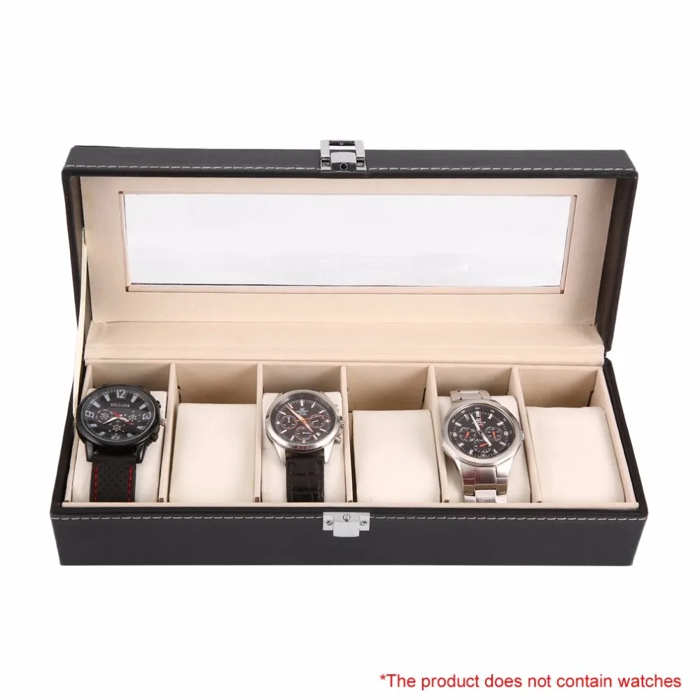 Najtaniej 6 siatka trumny mężczyźni pudełka do zegarków skórzana tapicerka zamszu poduszki prezent biżuteria do prezentowania, przechowywania biżuterii, zegarków uchwyt na klasyczne zegarki na rękę przypadku