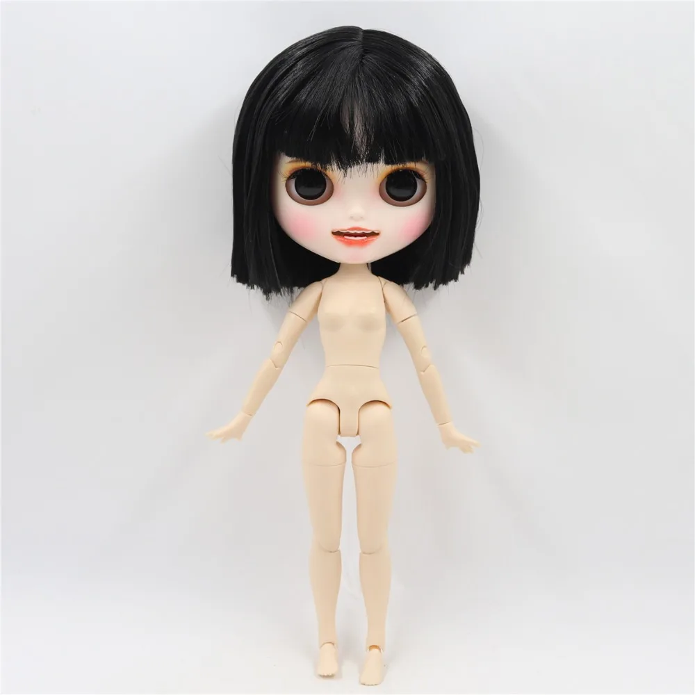 Meg - Premium Custom Neo Blythe Doll with Black Hair, White Skin & Matte Smiling Face 6