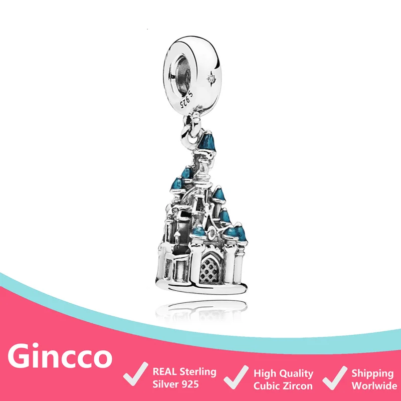 Эксклюзивный Шарм с парижским замком Gincco Park, браслет Pandora, сделай сам, Стерлинговое серебро 925, очаровательный подарок для девочки