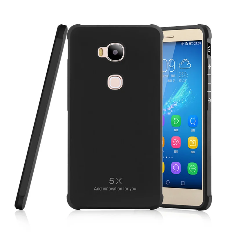 High quality Frosted cases Soft Silicone Case for Huawei Honor 5X Anti-knock Non-slip Back Protective Cover |