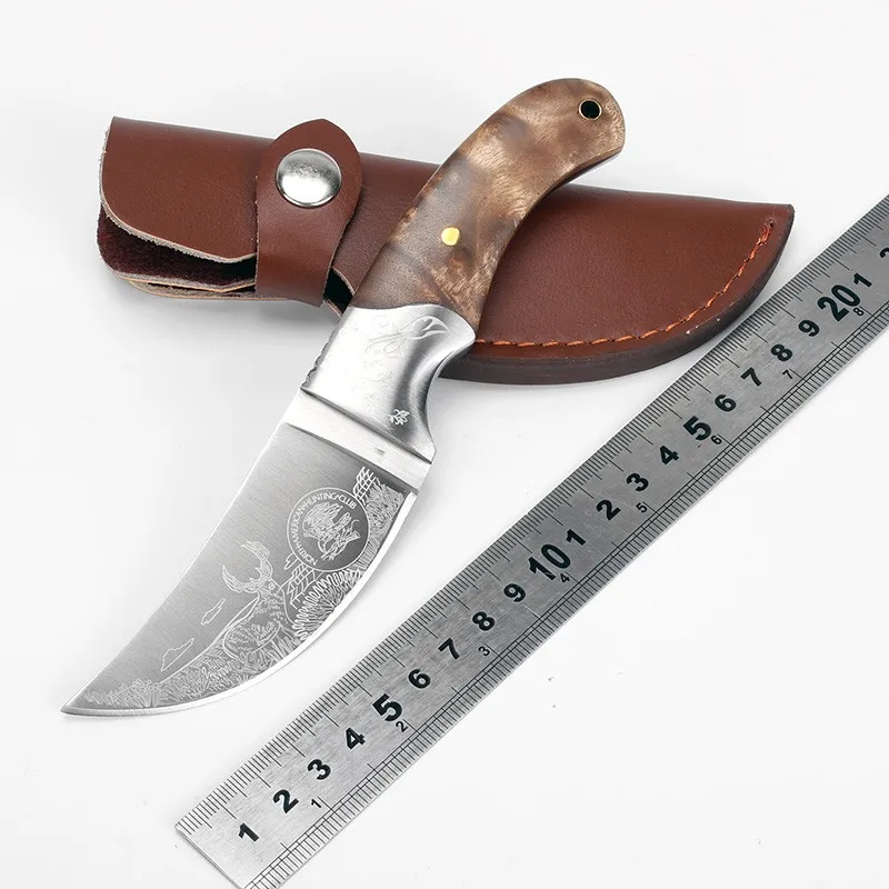 New Browning hunting knife 440c blade wood handle camping survival