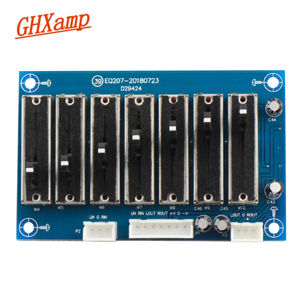 

7-segment EQ Equalizer Preamplifier adjustable frequency Dual DC Power Supply Stereo Two-channel tone preamp board