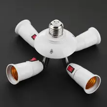 E27 сплиттер 3/4 головок лампа база регулируемая светодиодная лампа держатель адаптер гнездо