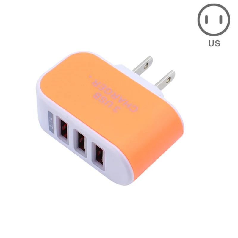 Настенное зарядное устройство с 3 USB портами и вилкой для ЕС/США|Зарядные