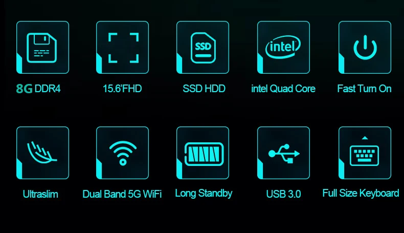 15,6 дюймовый ноутбук с 8G Оперативная память 1 ТБ HDD или 1 ТБ SSD Встроенная память Тетрадь компьютер Windows 10 OS 1080 P Full HD Экран Игровые ноутбуки Untrabook