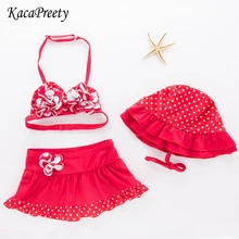 Милое кружевное бикини для девочек с оборками, летний детский купальник для малышей, купальный костюм для малышей, купальный костюм для детей от 2 до 6 лет