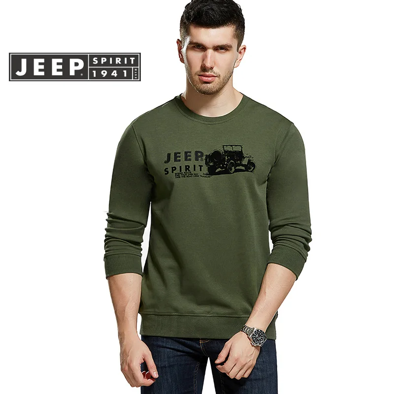 JEEP дух футболка мужской, с длинными рукавами на весну Повседневное модная футболка Для мужчин из хлопка, в-образная горловина, спринтом героев из Военная Униформа homme Размеры M-XXXL