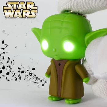 

New Arrival LED Star War Lightsaber Grandmaster Yoda Jedi Action Figure Toys With Sound Keychain Wholesale