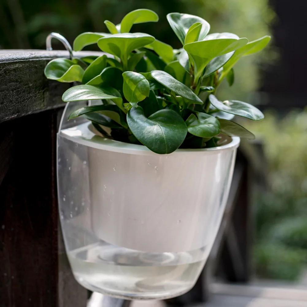 Newly Self Watering Flower Pot Wall Hanging Resin Plastic Planter Durable For Garden Balcony XSD88