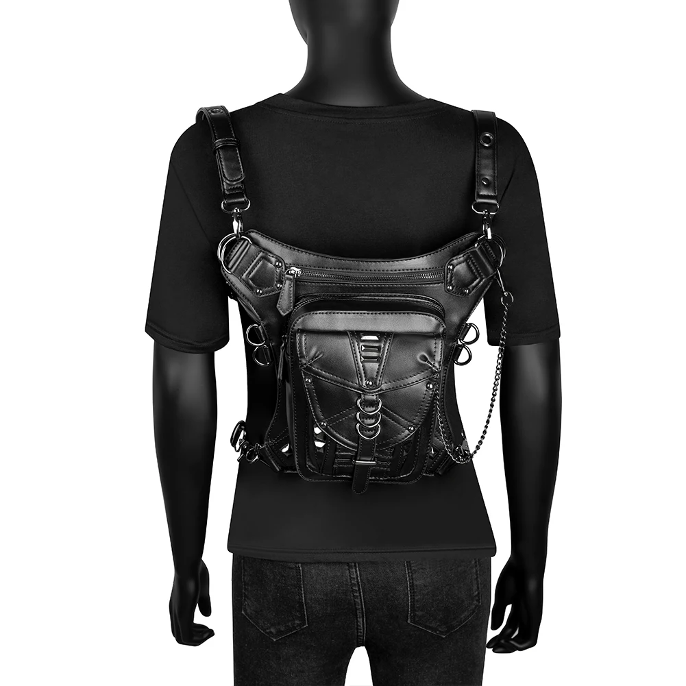 Женская поясная сумка GearDuke, Готическая поясная сумка, мотоциклетная хип-ножная сумка, стимпанк кобура, сумка на плечо, мужская сумка из искусственной кожи, сумки через плечо