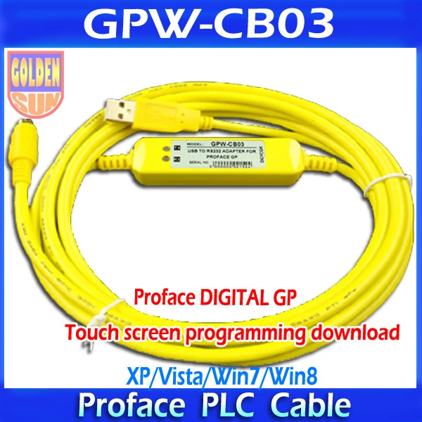 Dreamworth GPW-CB03 Touch Screen Download Cable Gilded RS232 for GP Proface Support for WIN7 