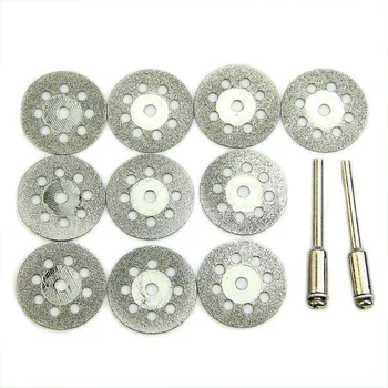 

New Ariived 10 Pcs 22mm Rotary Circular Saw Blade Cuting Wheel Discs Mandrel Pottery Cut-off + 2x Mandrel Sets Tools