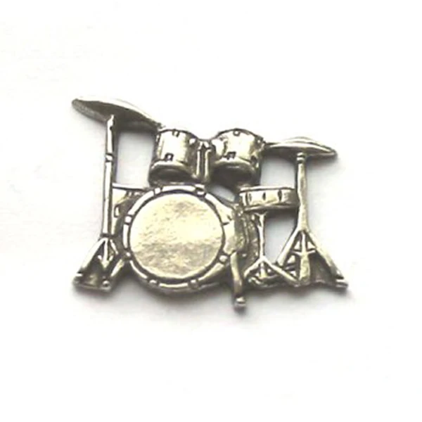 

Rock pop jazz music gift drums mini lapel pin -zinc alloy plated in pewter+butterfly button Free shipping(300 pcs/lot)