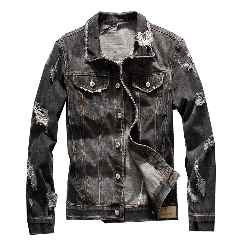 Горячая Распродажа бренд 2019 S-6XL Мужская джинсовая куртка одежда Модная Джинсовая