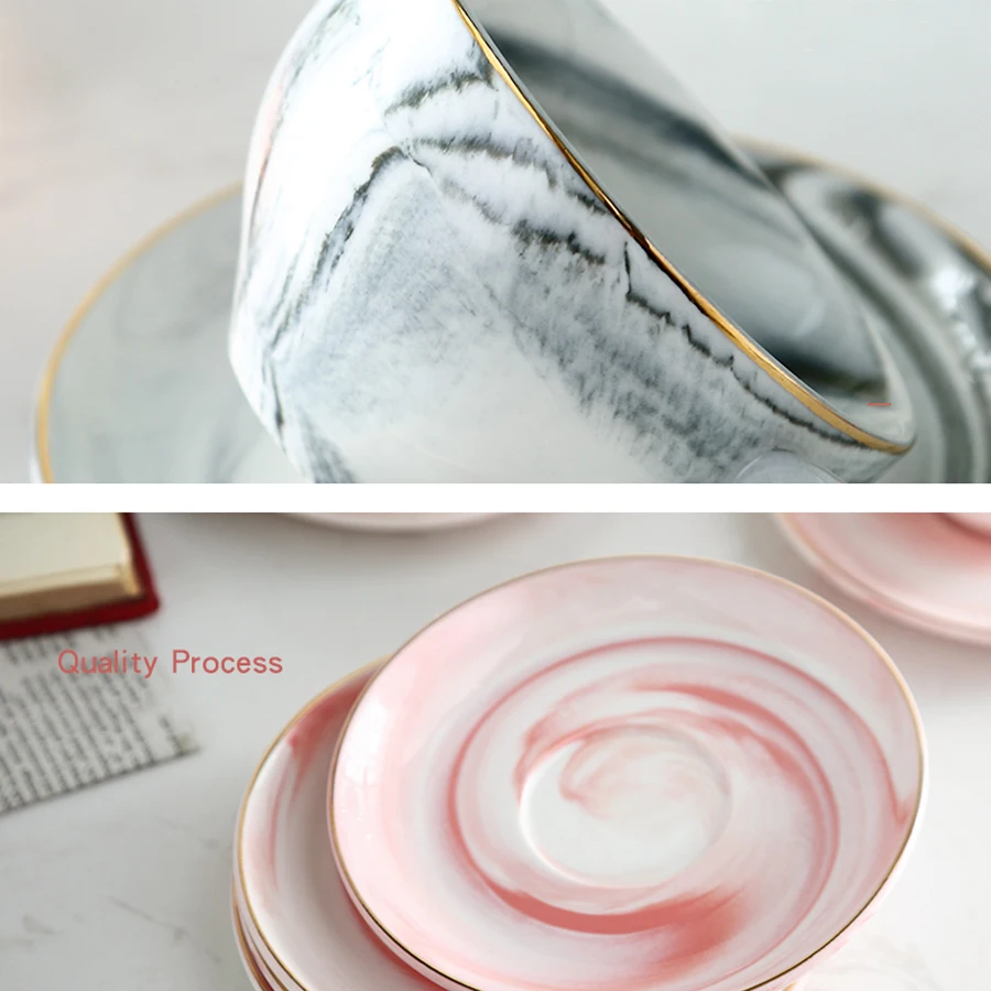 Керамическая чашка для чая, Мраморная кофейная чашка и блюдце, креативная посуда 150 мл, чашка для чая