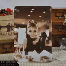 Винтажная металлическая картина &quotОдри Хепберн&quot оловянные