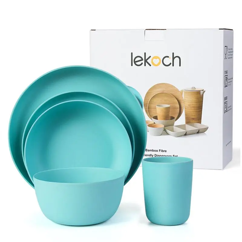 LEKOCH 5 шт. Бамбуковая детская посуда тарелки кухонная набор посуды биоразлагаемые