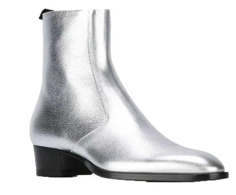 silver chelsea boots