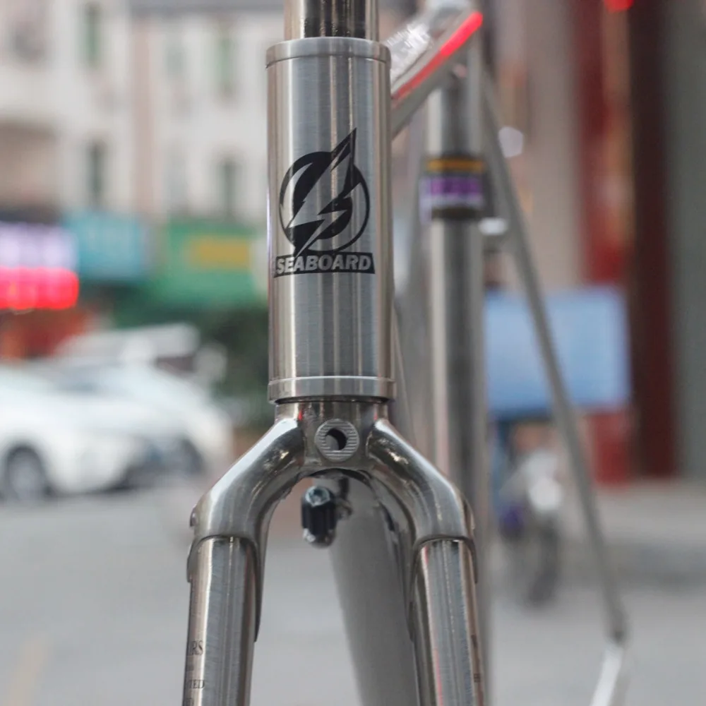 Excellent SEABORAD Reynolds 725 Steel Frame Heat Treatment Welding Fork Caliper Brake Road Bike 700C Classic Chrome Frameset Silver 5