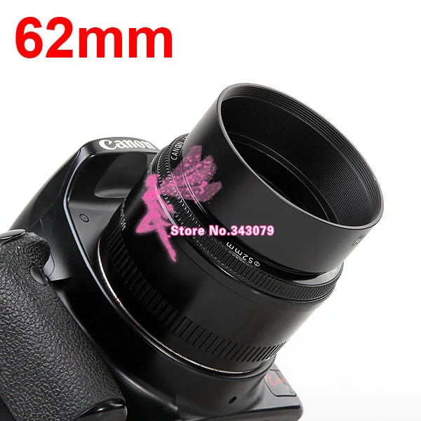 

62 62mm Standard Metal Black Lens Hood for Canon Nikon Sony Pentax